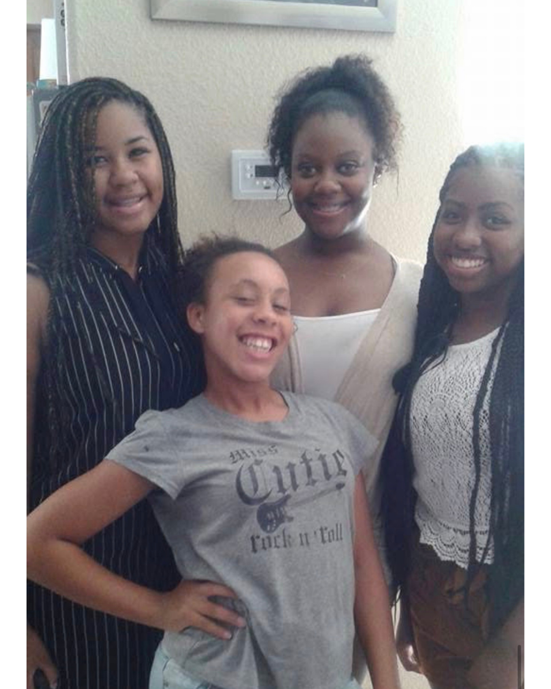 Jazzie posing with friends